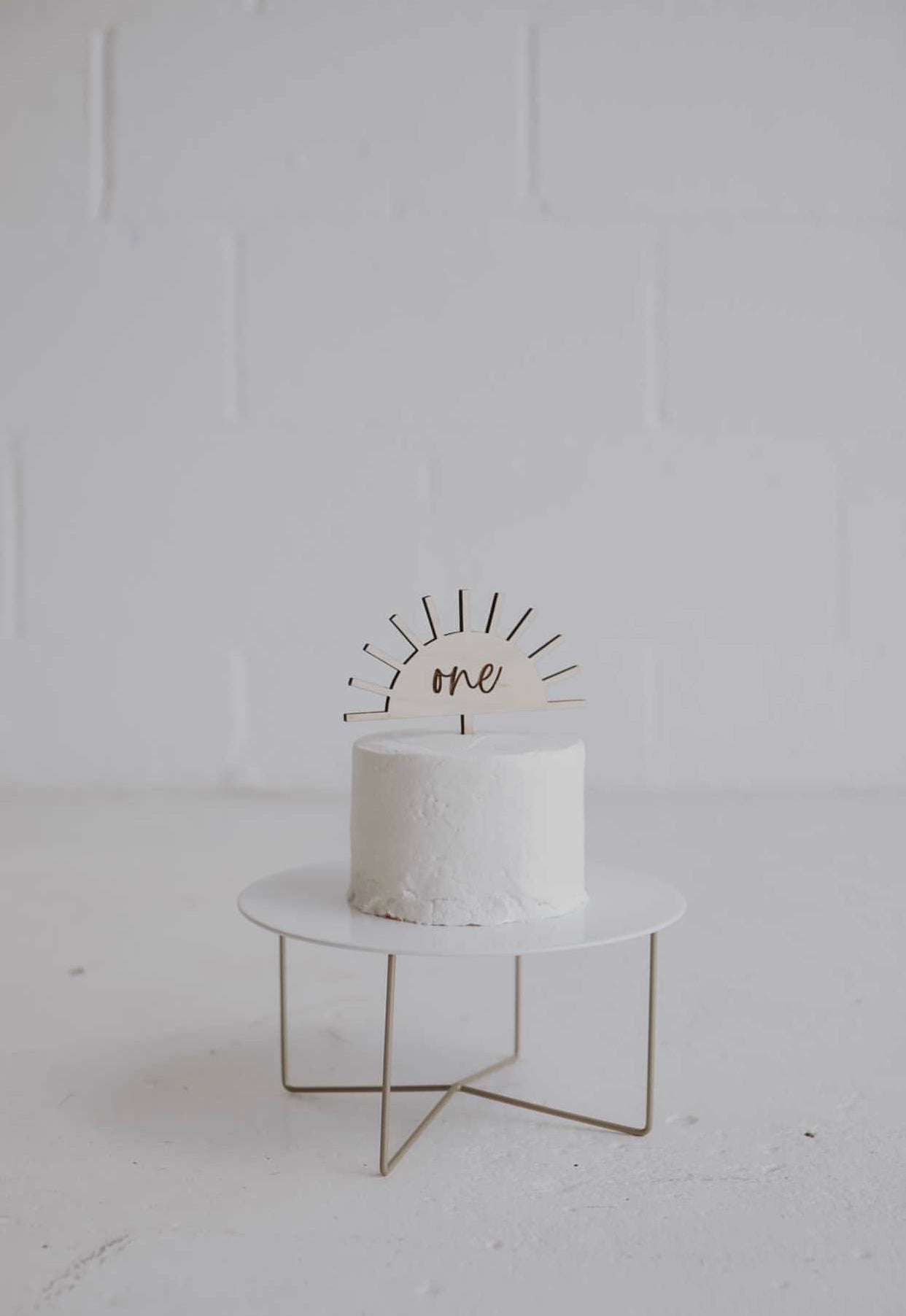 One Engraved Sun Cake Topper - Ready To Ship