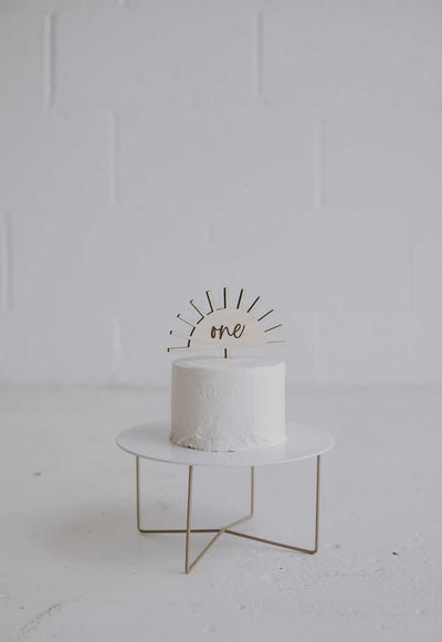 One Engraved Sun Cake Topper - Ready To Ship