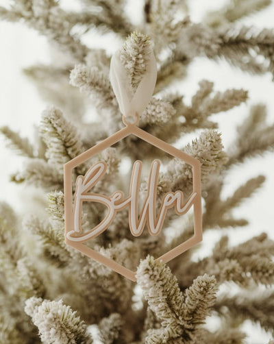 Personalized Name Double Layer Hex Ornament
