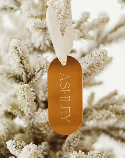 Oval Personalized Stocking Name Tag