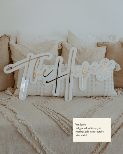 Double Layer Last Name Sign - 2.5ft Wide