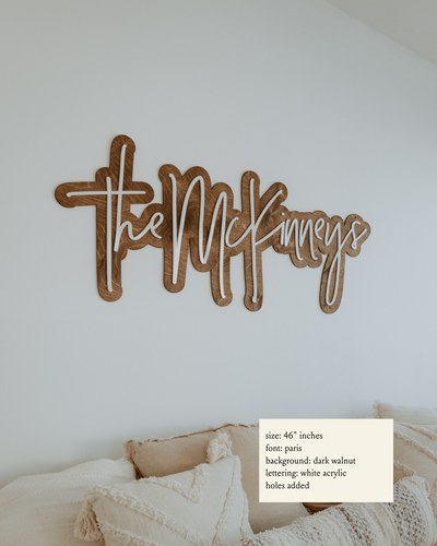 Double Layer Custom Last Name Sign - Various Sizes