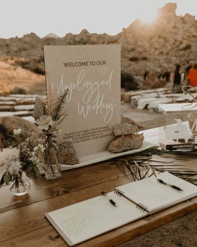 Welcome To Our Unplugged Wedding Sign