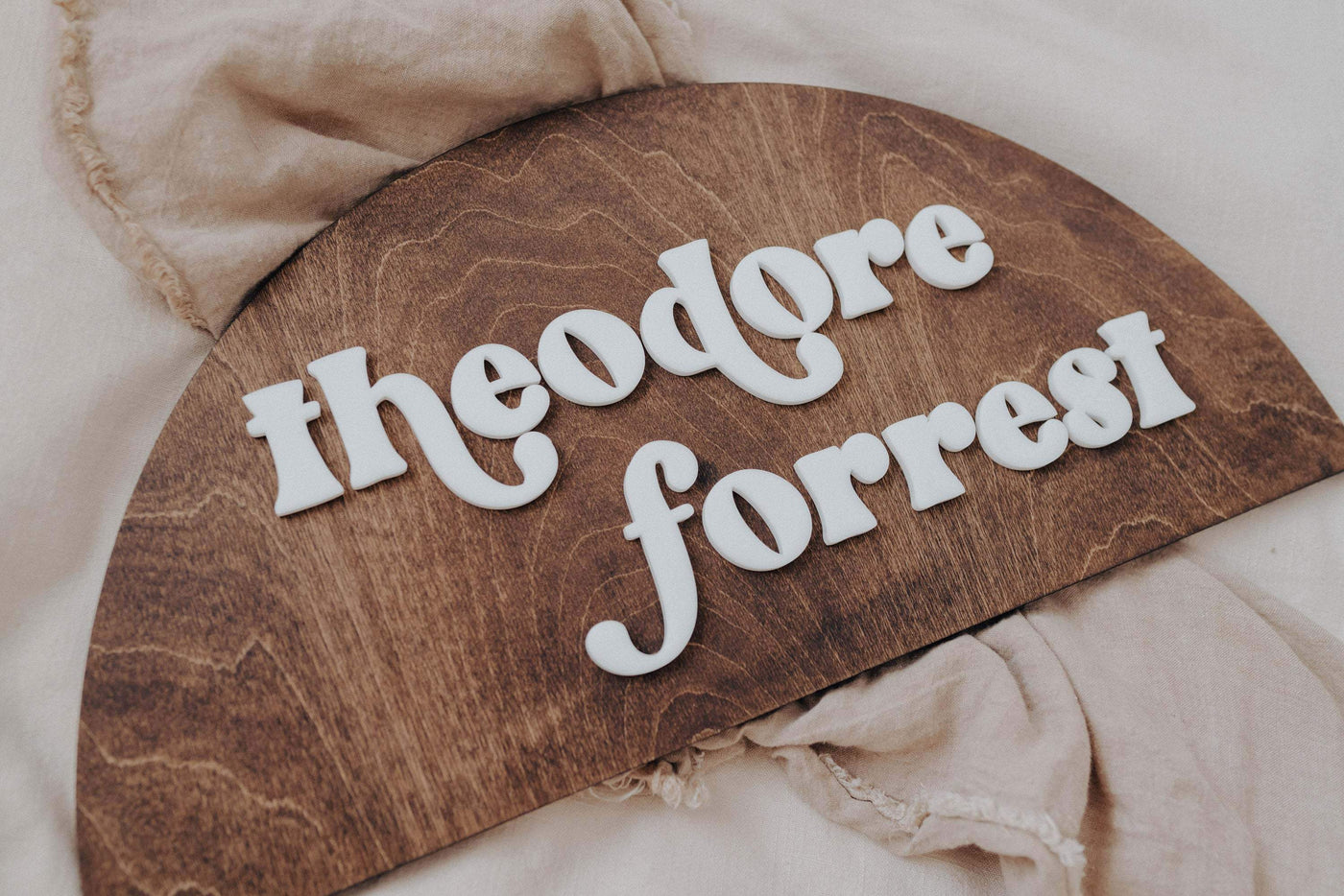 half circle first and middle name sign, nursery name sign, half circle, boho name sign, personalized nursery name sign, boho wall decor