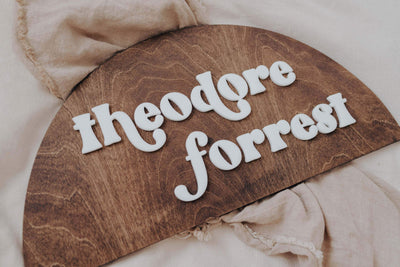 half circle first and middle name sign, nursery name sign, half circle, boho name sign, personalized nursery name sign, boho wall decor