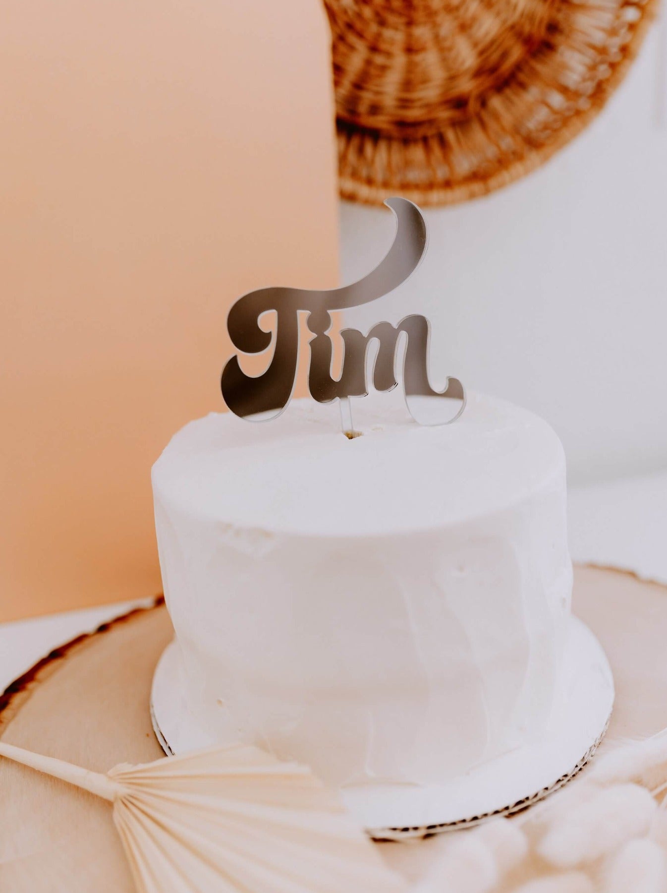 Personalized Cake Topper - Retro Style