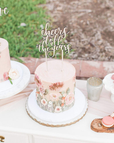 Cheers To All The Years Cake Topper