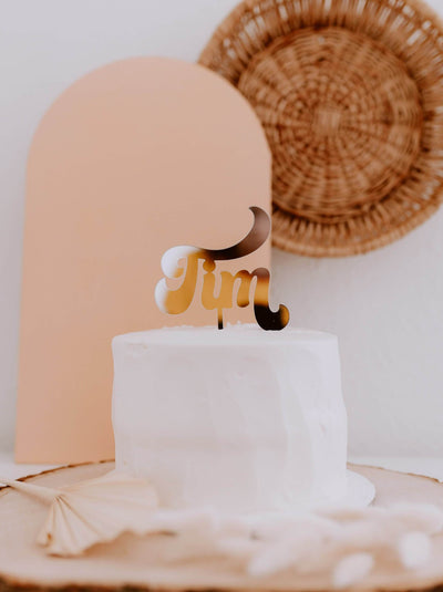 Personalized Cake Topper - Retro Style