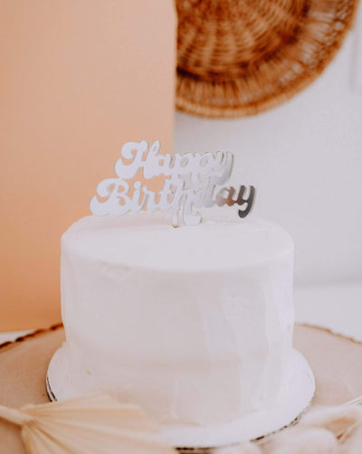 Happy Birthday Retro Cake Topper