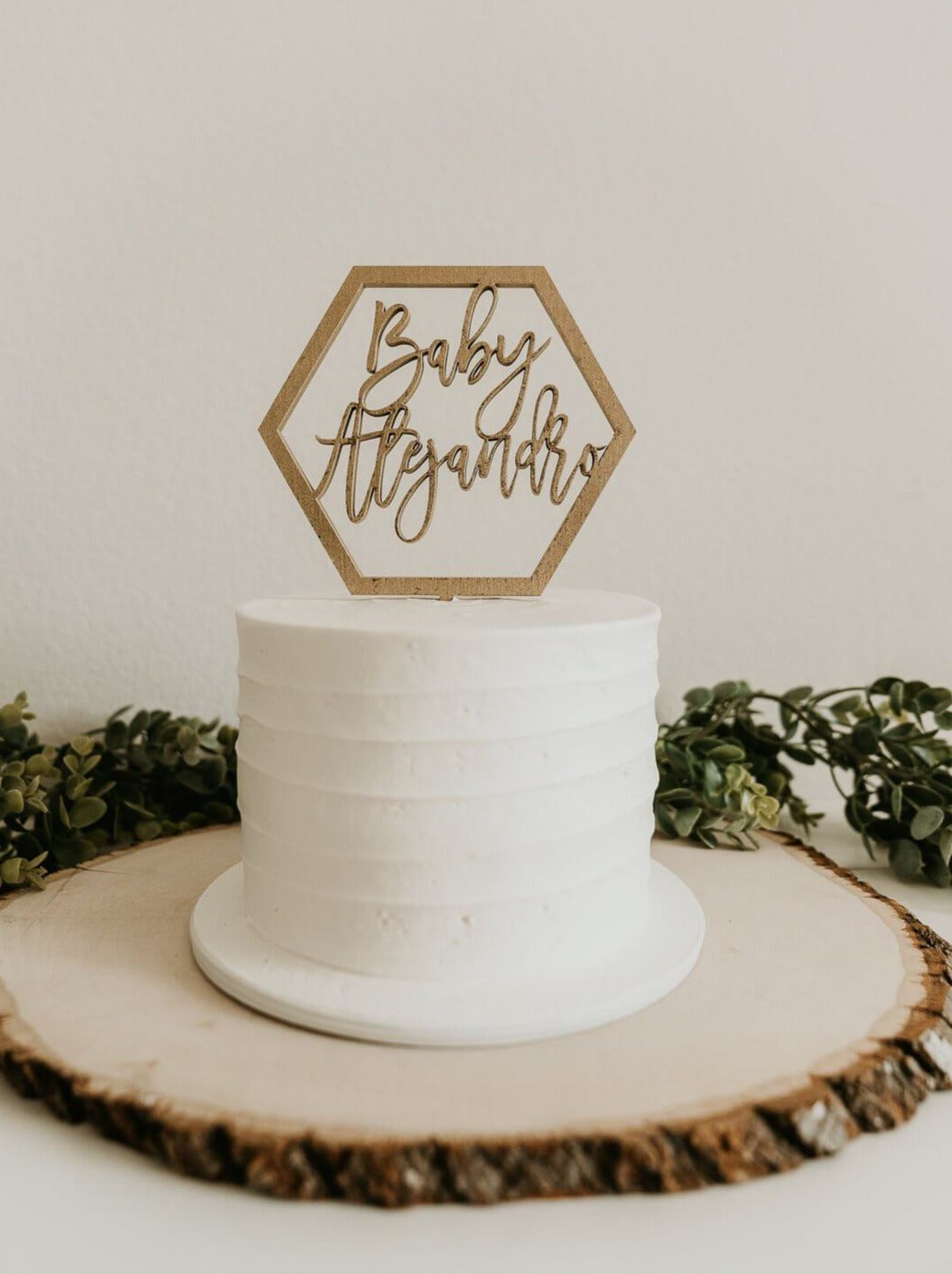 Custom Name Hexagon Cake Topper