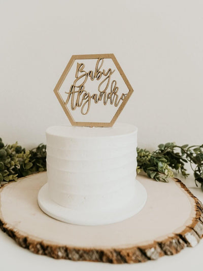 Custom Name Hexagon Cake Topper