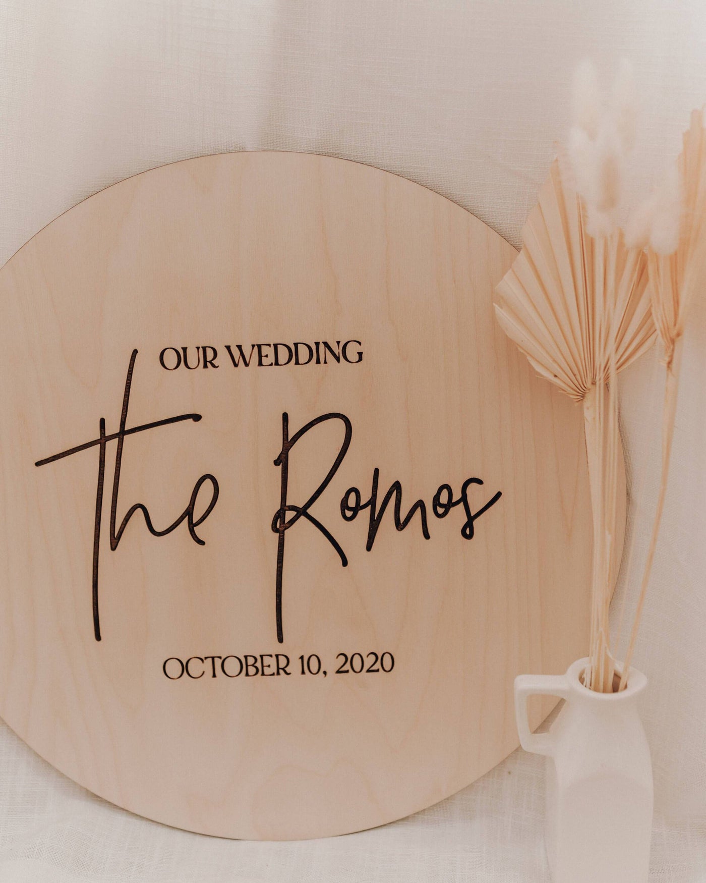 Our Wedding - Engraved Last Name Sign