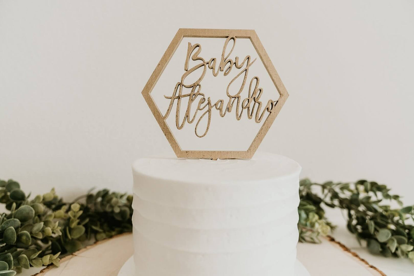 Custom Name Hexagon Cake Topper
