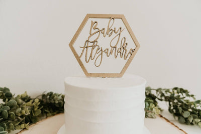 Custom Name Hexagon Cake Topper
