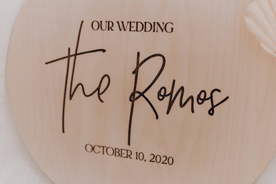 Our Wedding - Engraved Last Name Sign