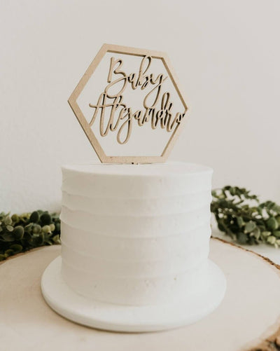 Custom Name Hexagon Cake Topper