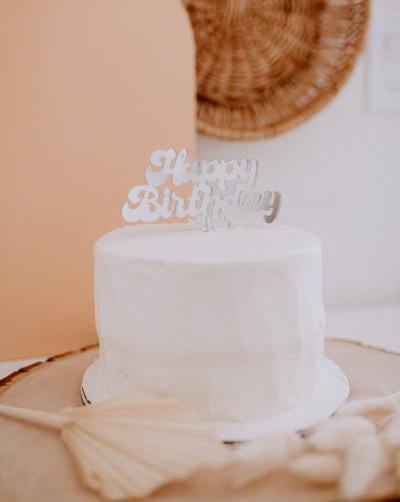 Happy Birthday Retro Cake Topper