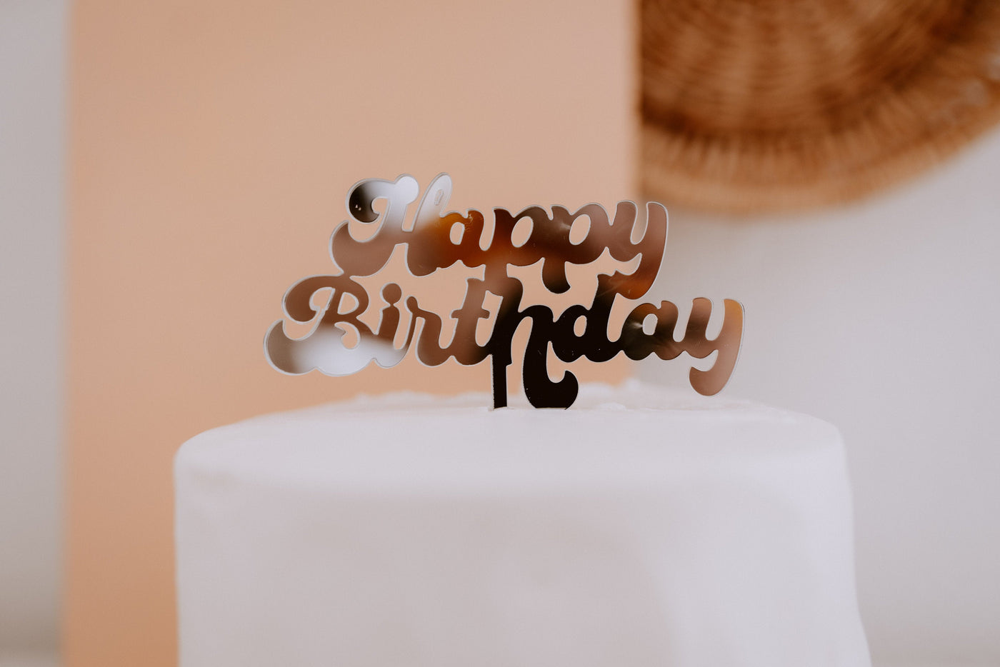 Happy Birthday Retro Cake Topper