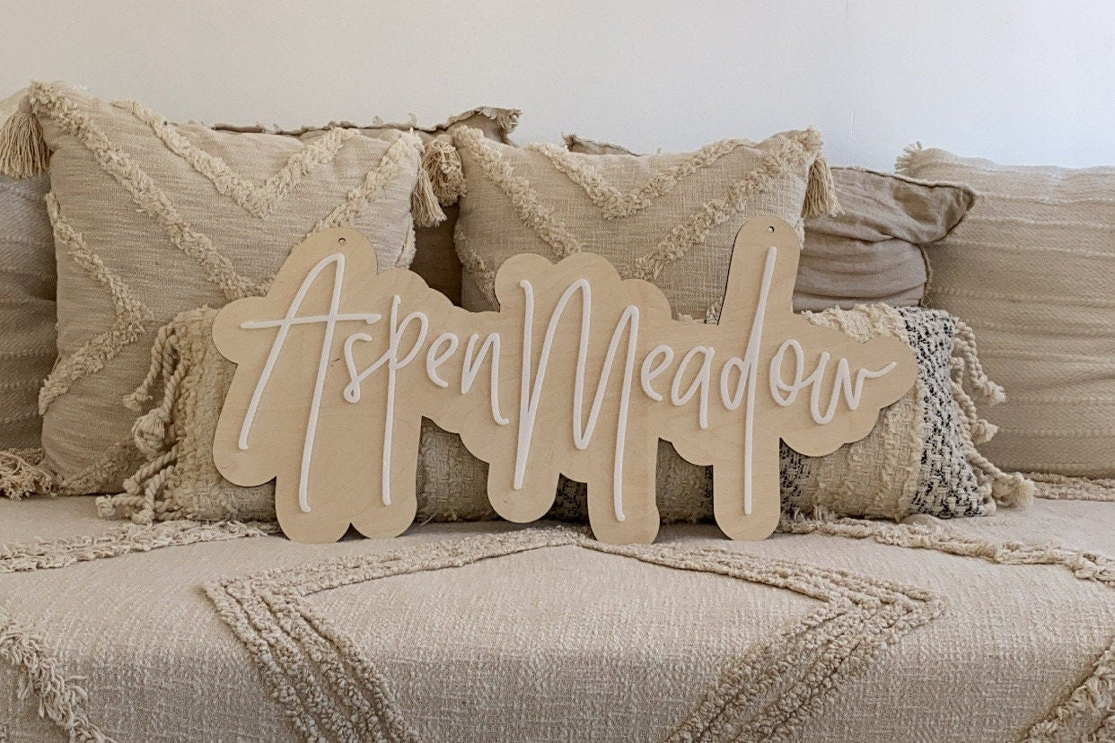 Last Name Wedding Backdrop Sign - Double Layer Style wood or acrylic - 3 FEET WIDE