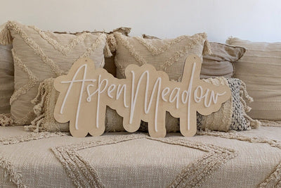 Last Name Wedding Backdrop Sign - Double Layer Style wood or acrylic - 3 FEET WIDE