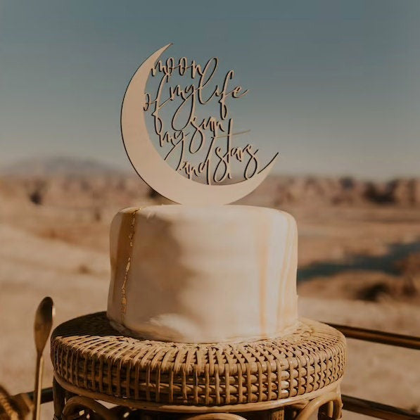 moon of my life my sun and stars cake topper, wedding cake topper, baby shower cake topper, moon cake topper, moon party decor