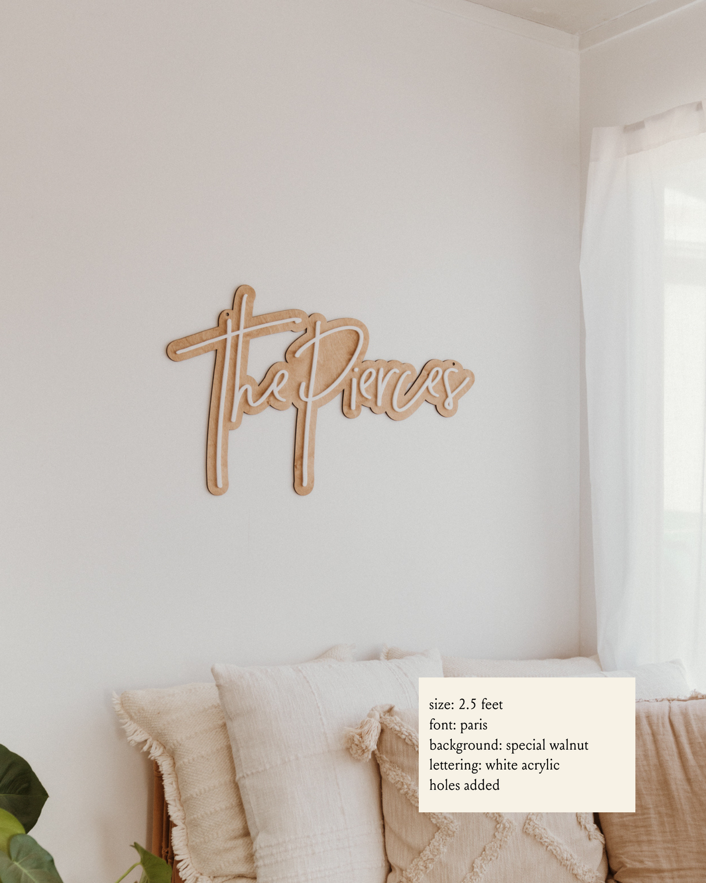 Double Layer Last Name Sign - 2.5ft Wide